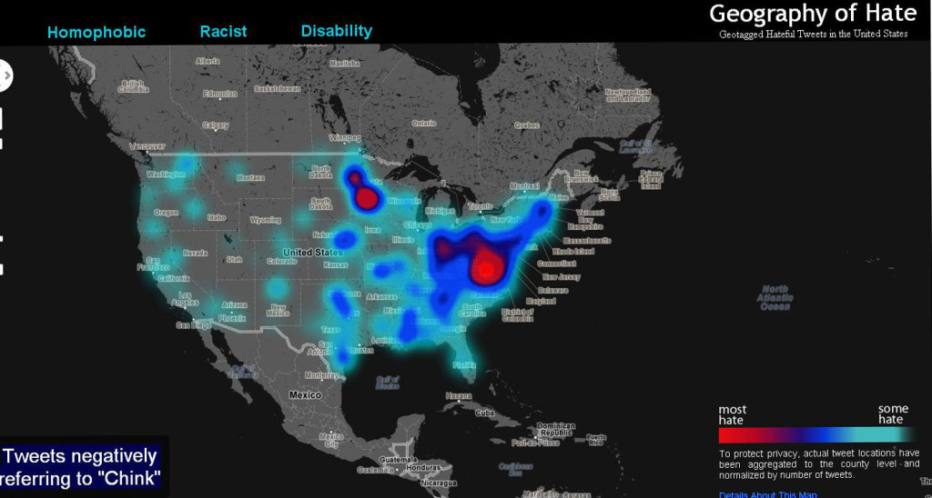 Hate Map: Tweets Negatively Referring to “Chink” | 8Asians | An Asian ...